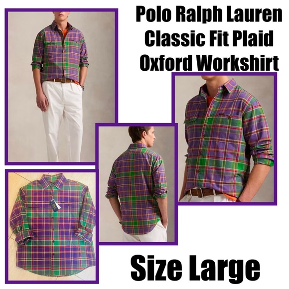 Polo Ralph Lauren Other - Polo Ralph Lauren Classic Fit Plaid Oxford Workshirt